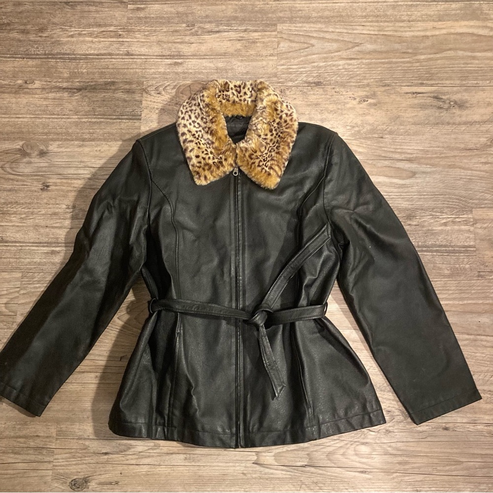 Stunning Full Leather Cheetah Fur Accent Jacket
